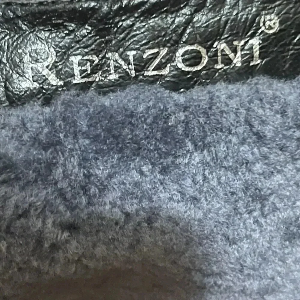 Ilasio Renzoni Black Leather Sheepskin Shearling Fur Lining Boot 37/7 Italy - Picture 5 of 7